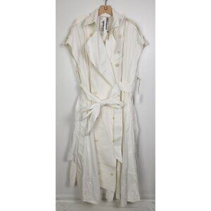 maison blanche All-Gender Sz. 4/L Sleeveless Trench-Coat In White NWT